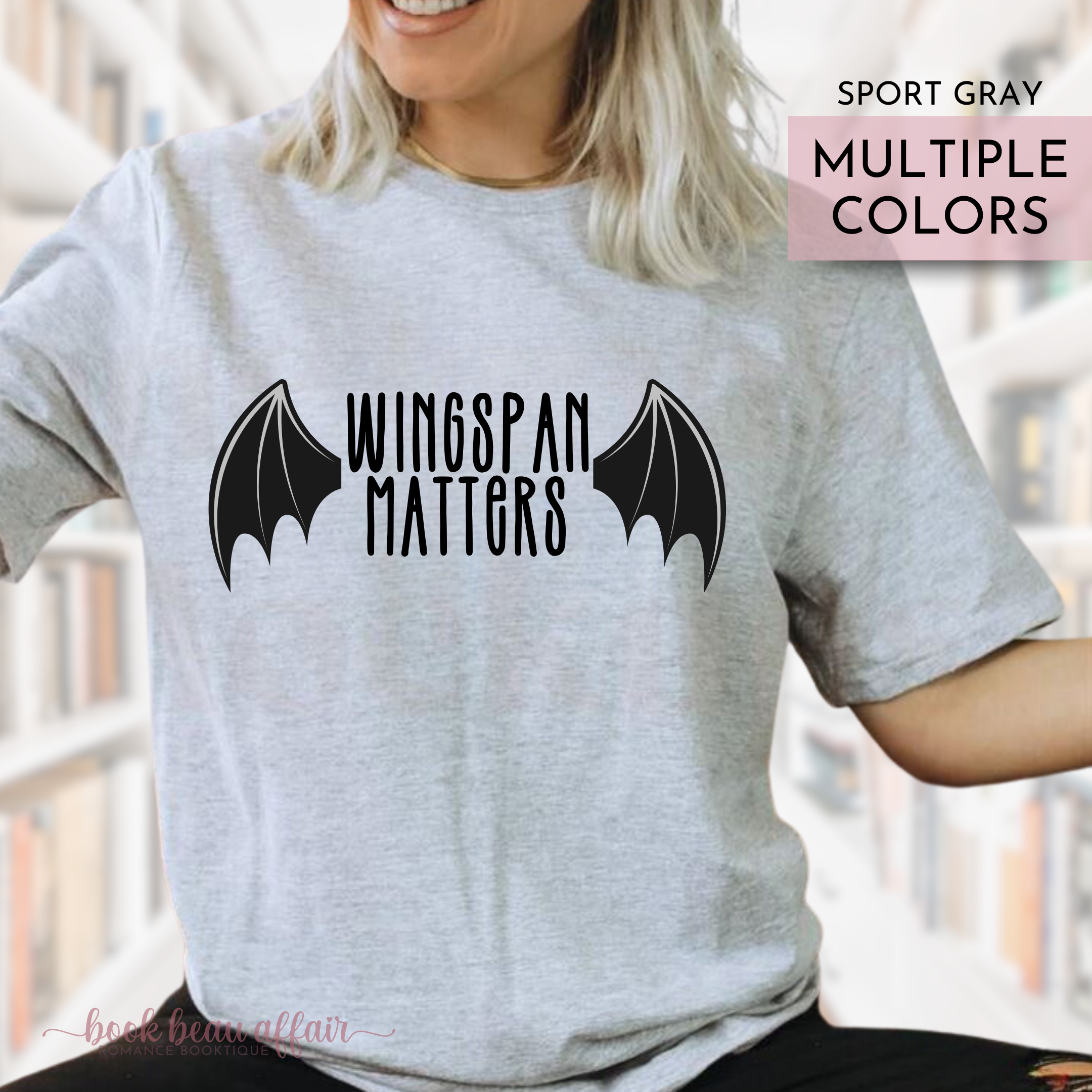 Wingspan Matters, Bat Wings, Bat Boys, Acotar Shirt, Bookish shirt, Romantasy, Rhysand, Sport Gray shirt