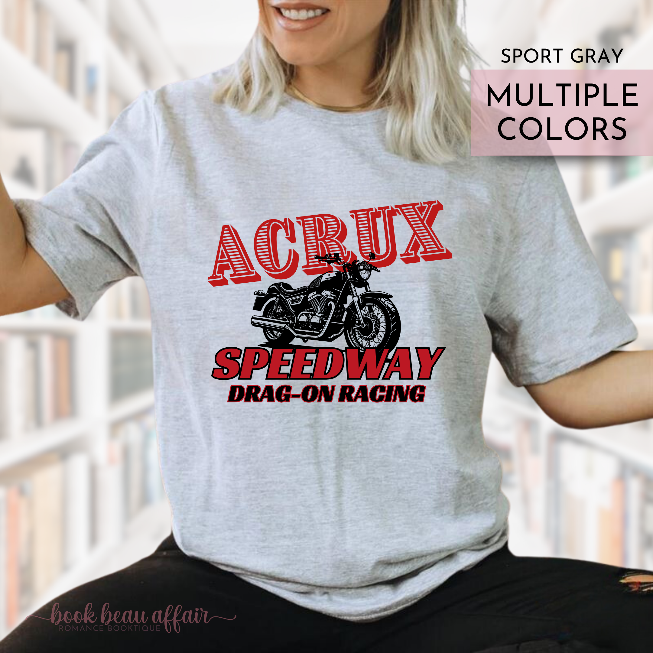 Darrius Acrux Speedway, Drag-on Racing, Dragons, Bookish Tee, Zodiac Academy Tee, Sport Gray shirt