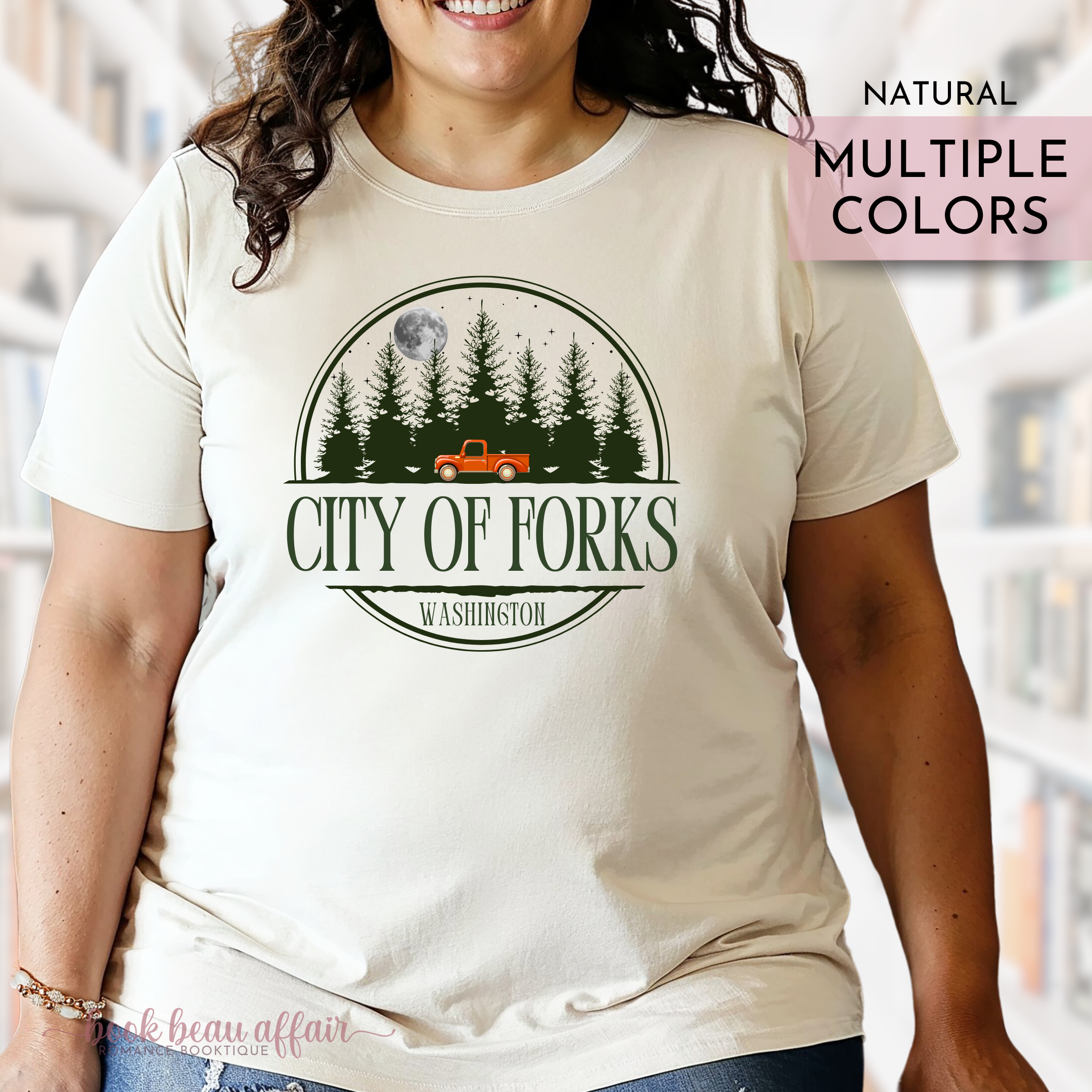 City of Forks, Washington State, Bella Swan, Edward Cullens, Twilight Saga, Twilight Series, Twilight Shirt, Natural Tan