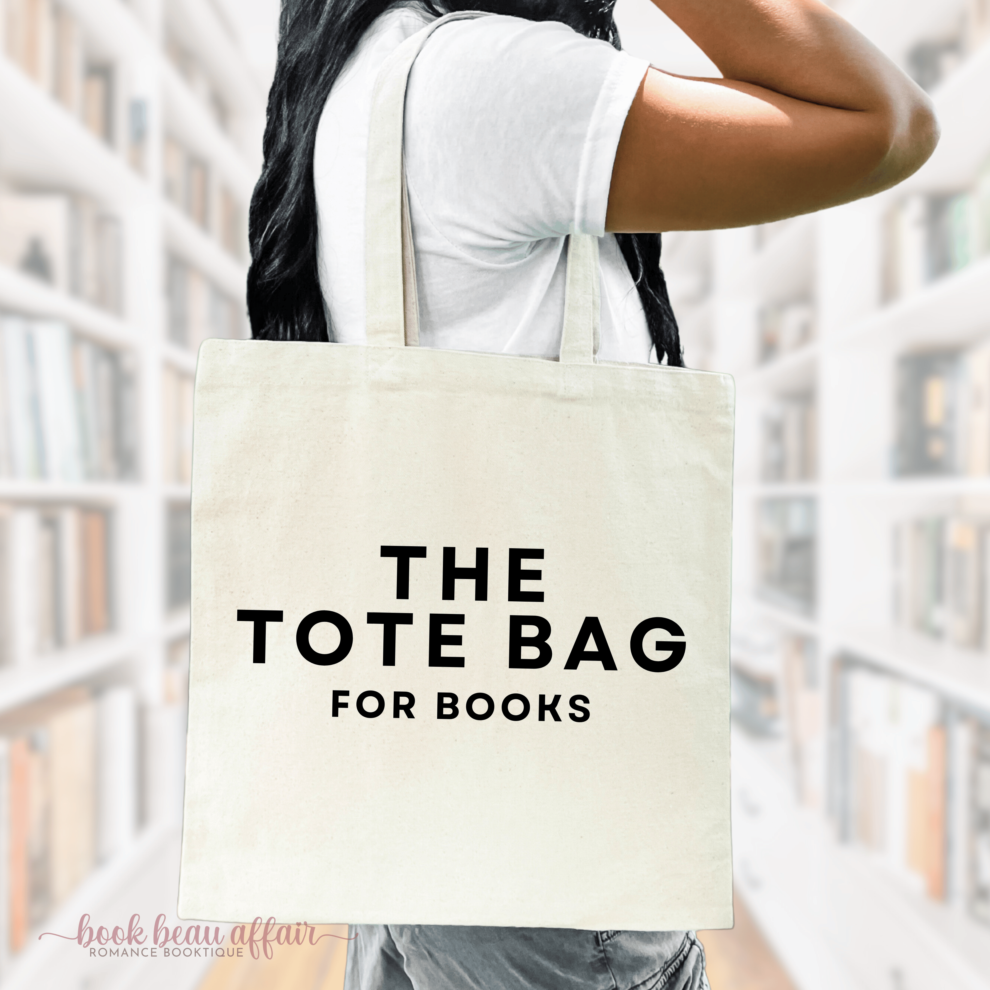 The Tote Bag, For Books, Marc Jacobs Inspired, Bookish tote bag, Natural, Beige, Tan