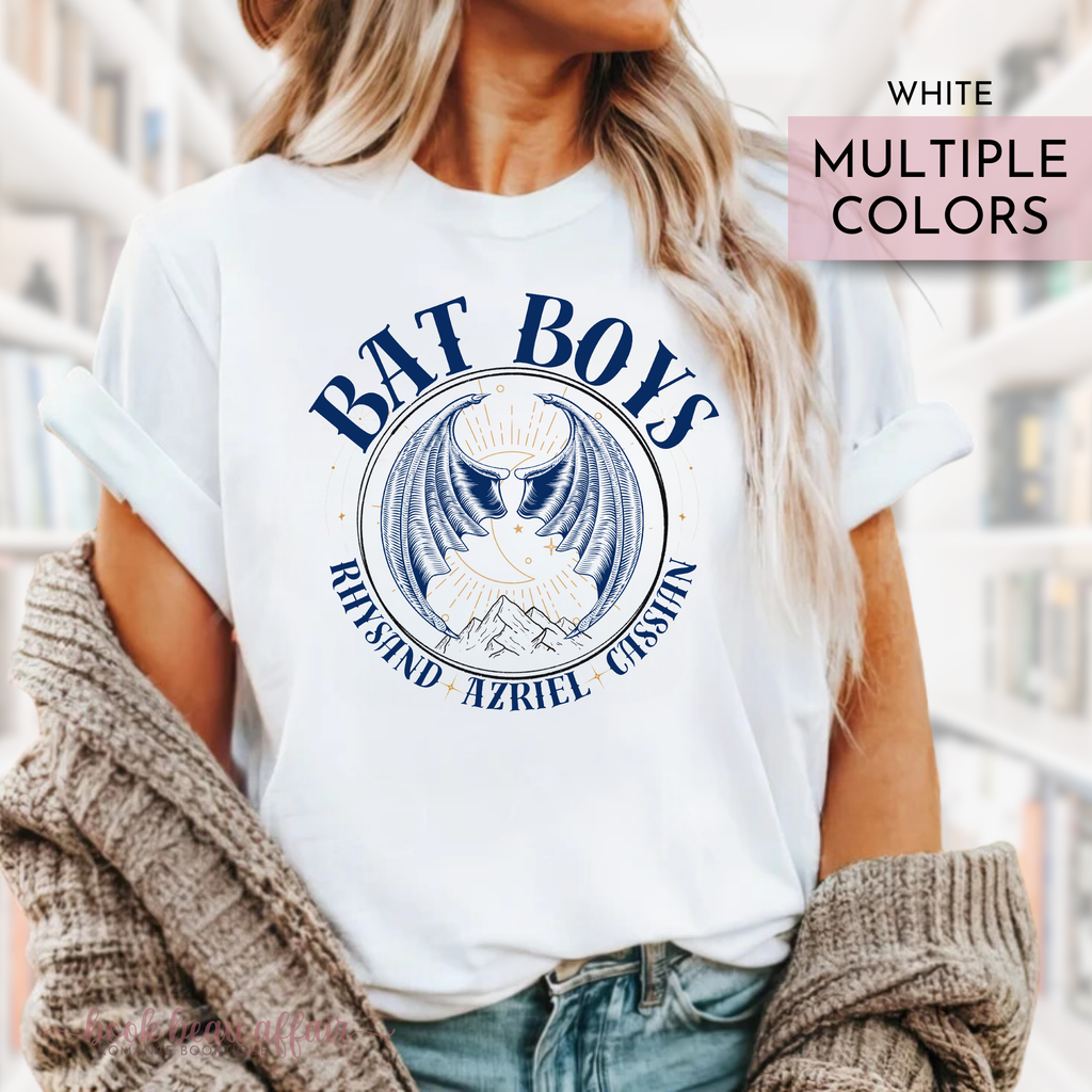 Bat Boys, Rhysand, Azriel, Cassian, ACOTAR Tee, White