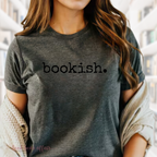 Bookish. Heather Dark Gray shirt, book lover tee