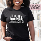 In my bookish era, bookish tee, swiftie tee, taylor swift inspired, book lover tee, black tee