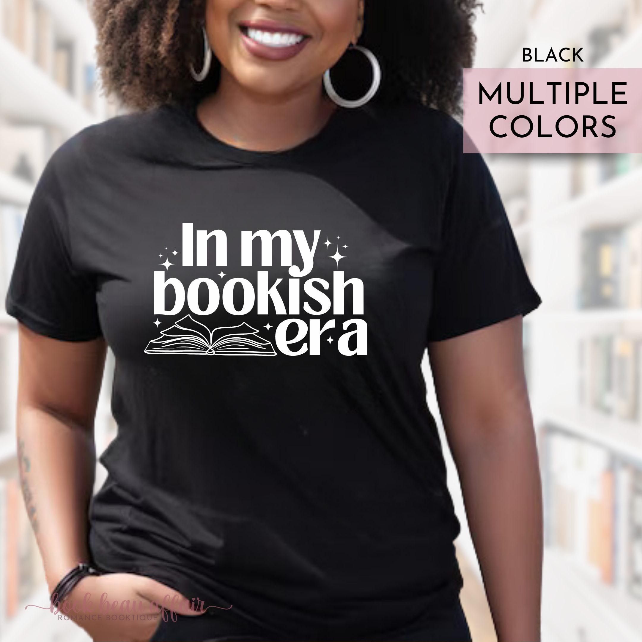 In my bookish era, bookish tee, swiftie tee, taylor swift inspired, book lover tee, black tee