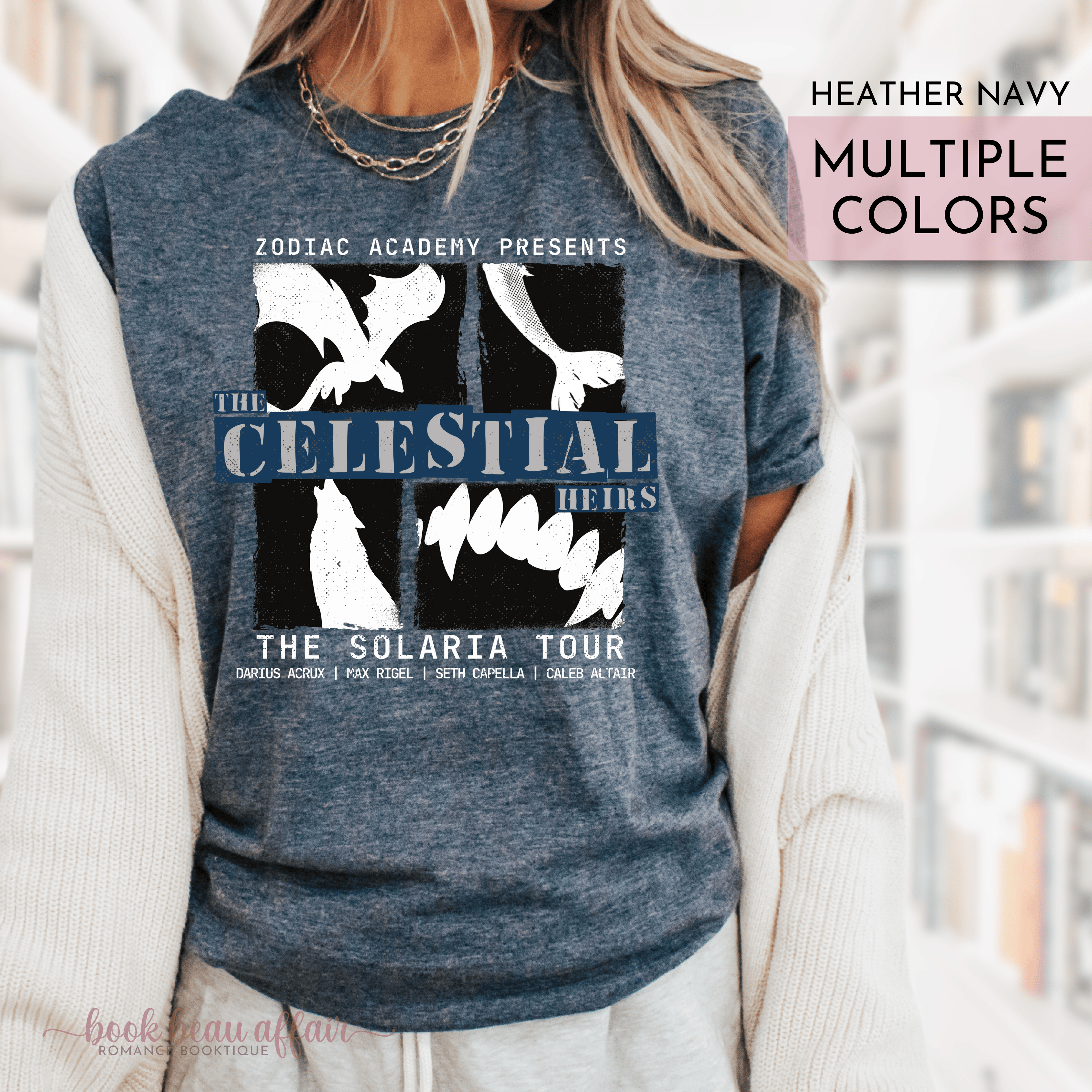 Zodiac Academy Presents The Celestial Heirs:  Darius Acrux, Seth Capella, Caleb Altair and Max Rigel. Heather Navy