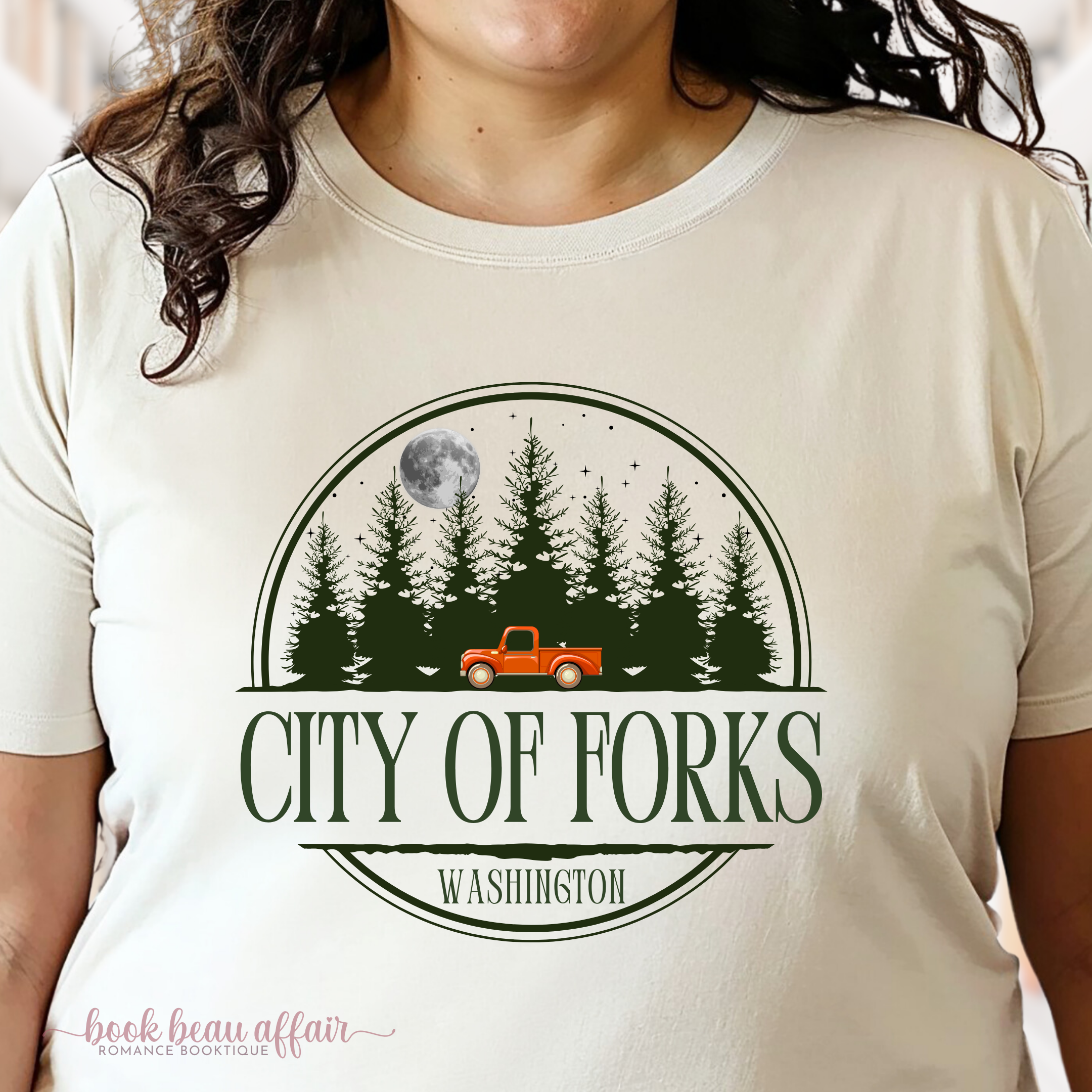 Close up of City of Forks, Washington State, Bella Swan, Edward Cullens, Twilight Saga, Twilight Series, Twilight Shirt, Natural