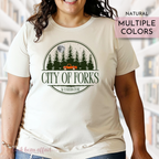 City of Forks, Washington State, Bella Swan, Edward Cullens, Twilight Saga, Twilight Series, Twilight Shirt, Natural Tan