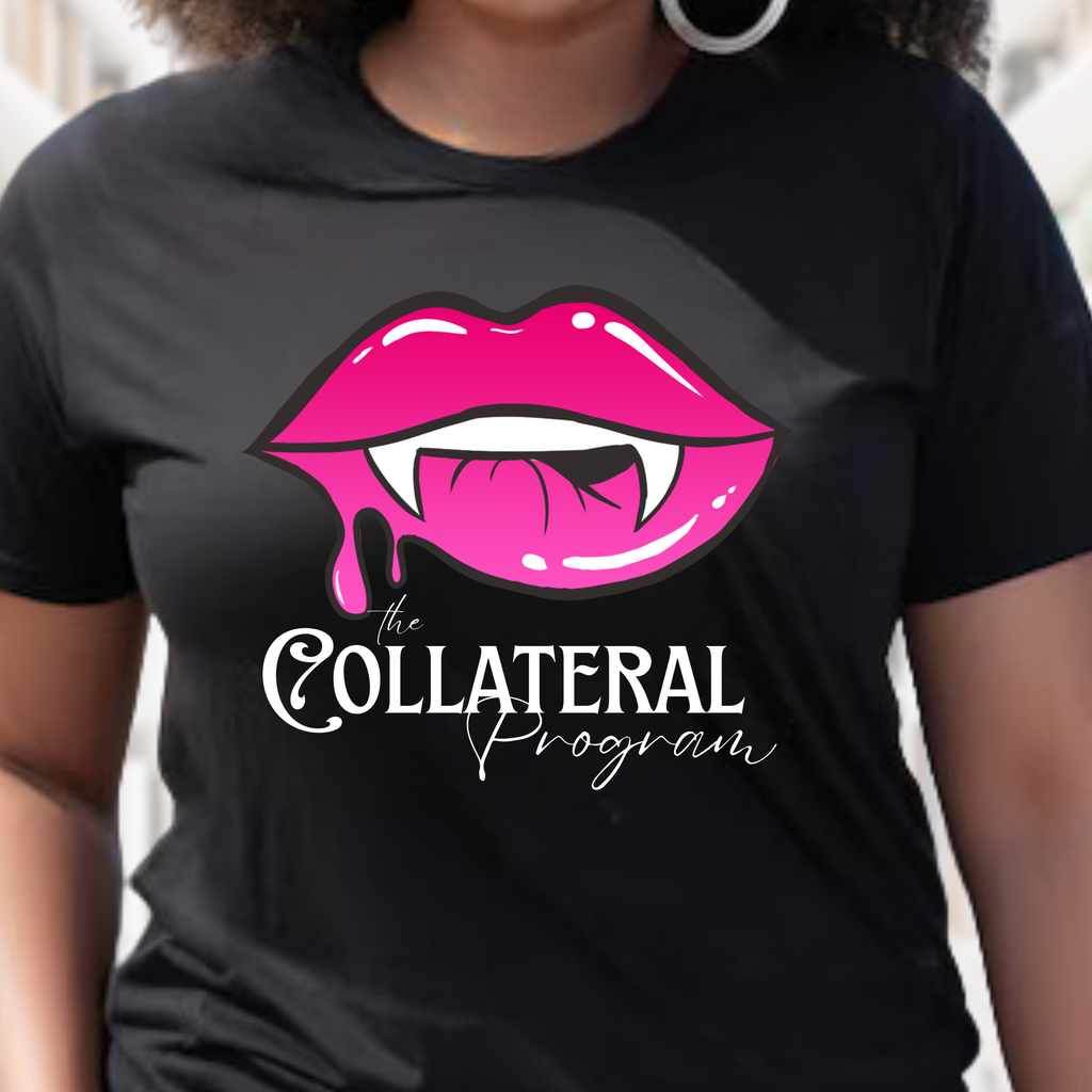 Close up of The Collateral Program - Bride by Ali Hazelwood - Vampire teeth. Vampire book. Fantasy Book. Paranormal Book