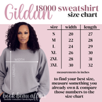 Gildan 18000 sweatshirt size chart