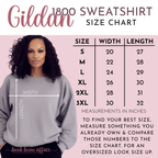 Gildan 18000 50/50 fleece crew neck sweatshirt size chart size up for oversized