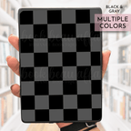 Black and gray checkerboard kindle insert
