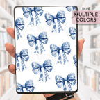 White kindle insert with blue floral bows