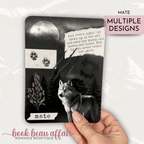 Dark romance themed kindle case insert with the quote "And every night he looks up at the sky and sees the moon and howls her name. But he can never touch her again."