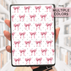 white kindle case insert with black polka dots and pink bows