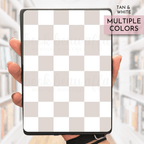a beige and white checkered kindle case insert