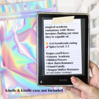 Blind Date with a Kindle. Includes an e-book, kindle case insert, kindle dust plug, and kindle charm chain plus more goodies