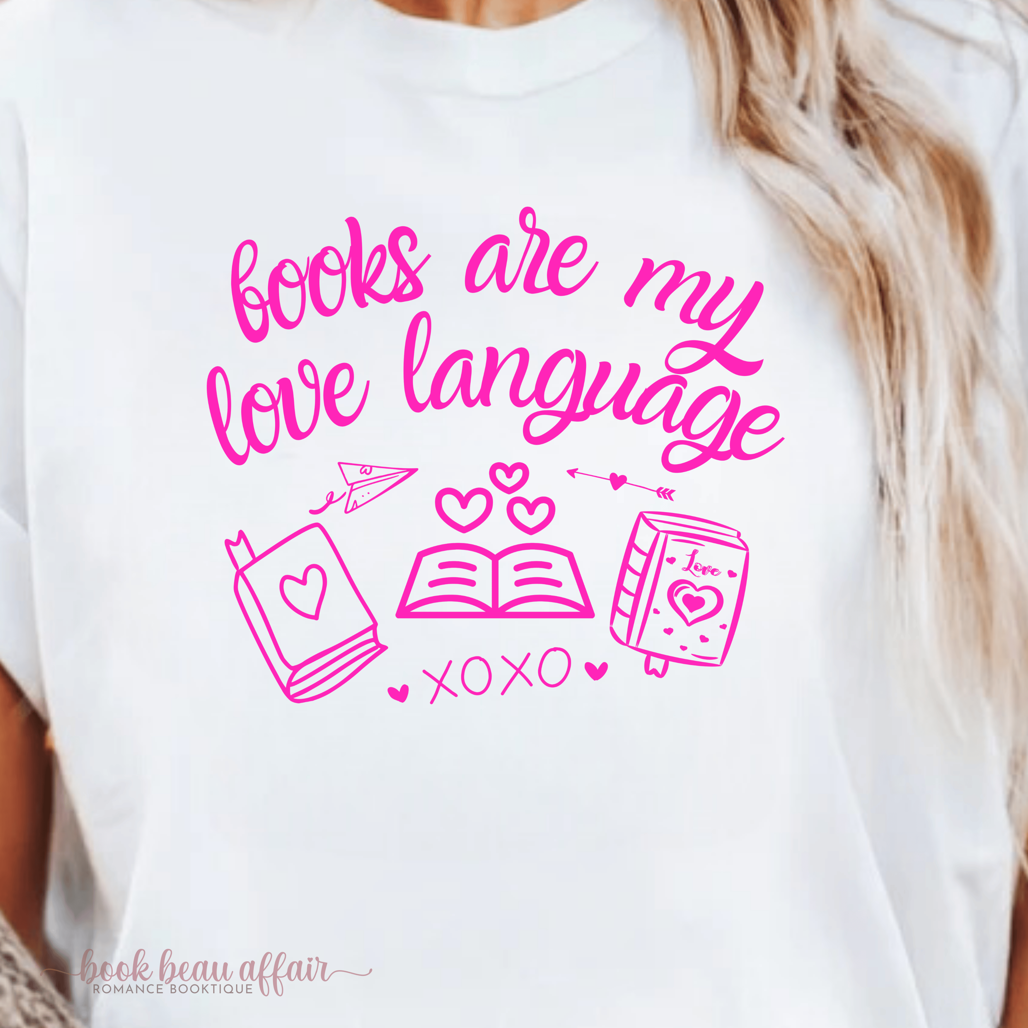 CLOSE UP Valentines day book shirt, valentines shirt, bookish shirt, books are my love launguage shirt, book lover shirt, white