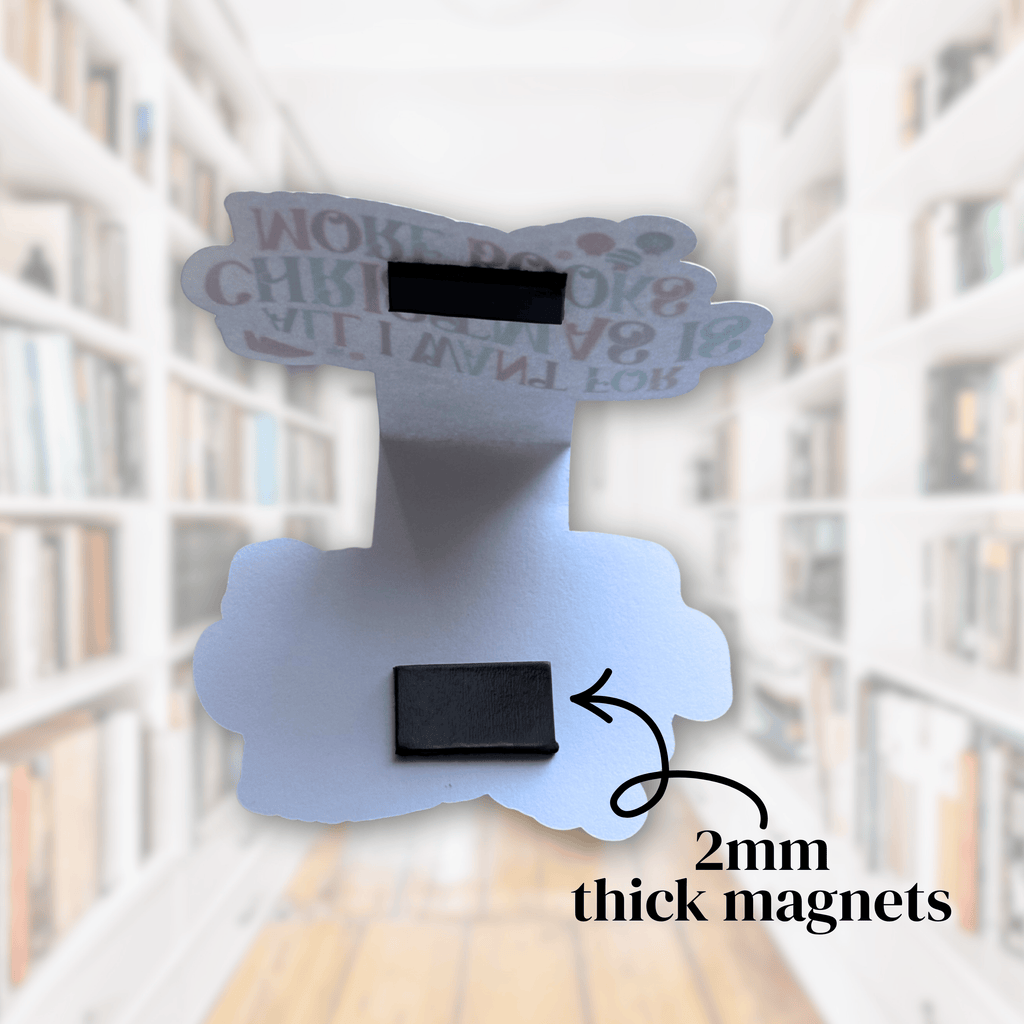 inside of magnetic bookmark showing the 2mm thick magnets 