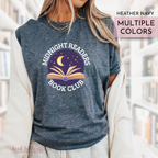 Midnight Readers Book Club, Late Night Reader, I read past my bedtime, Book Club shirt, Bookish shirt, Heather Navy