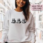 Three Cute raccoons reading - Bookish Sweatshirt White Crew Neck Trash Panda