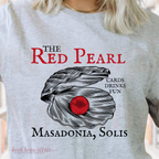 close up The Red Pearl, Masadonia, Solis, From Blood and Ash We Will Rise, FBAA, JLA, Bookish tee, Sport Gray