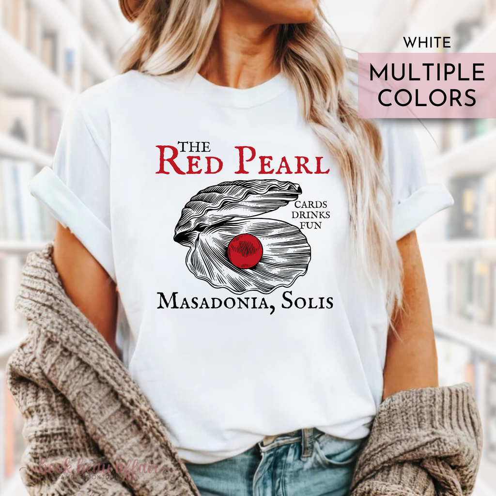 The Red Pearl, Masadonia, Solis, From Blood and Ash We Will Rise, FBAA, JLA, Bookish tee, white tee