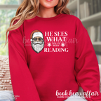 sale! he sees what you've been reading (santa crew)