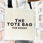 Close up of The Tote Bag, For Books, Marc Jacobs Inspired, Bookish tote bag, Natural, Beige, Tan