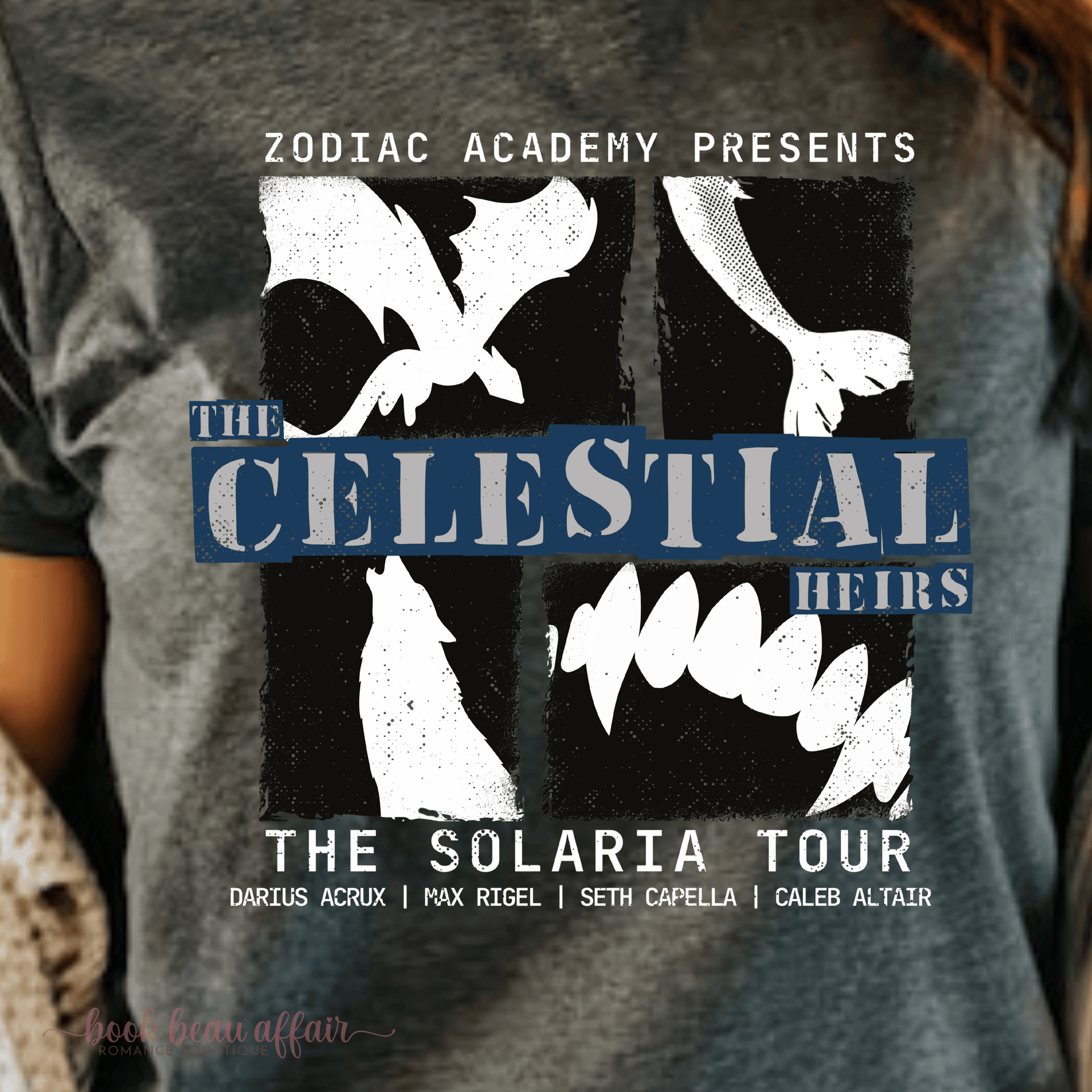 Close Up of The Celestial Heirs:  Darius Acrux, Seth Capella, Caleb Altair and Max Rigel. Heather Dark Gray